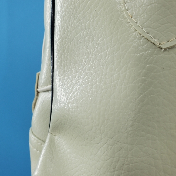 Vintage cream and black leather tote - Picture 12 of 16